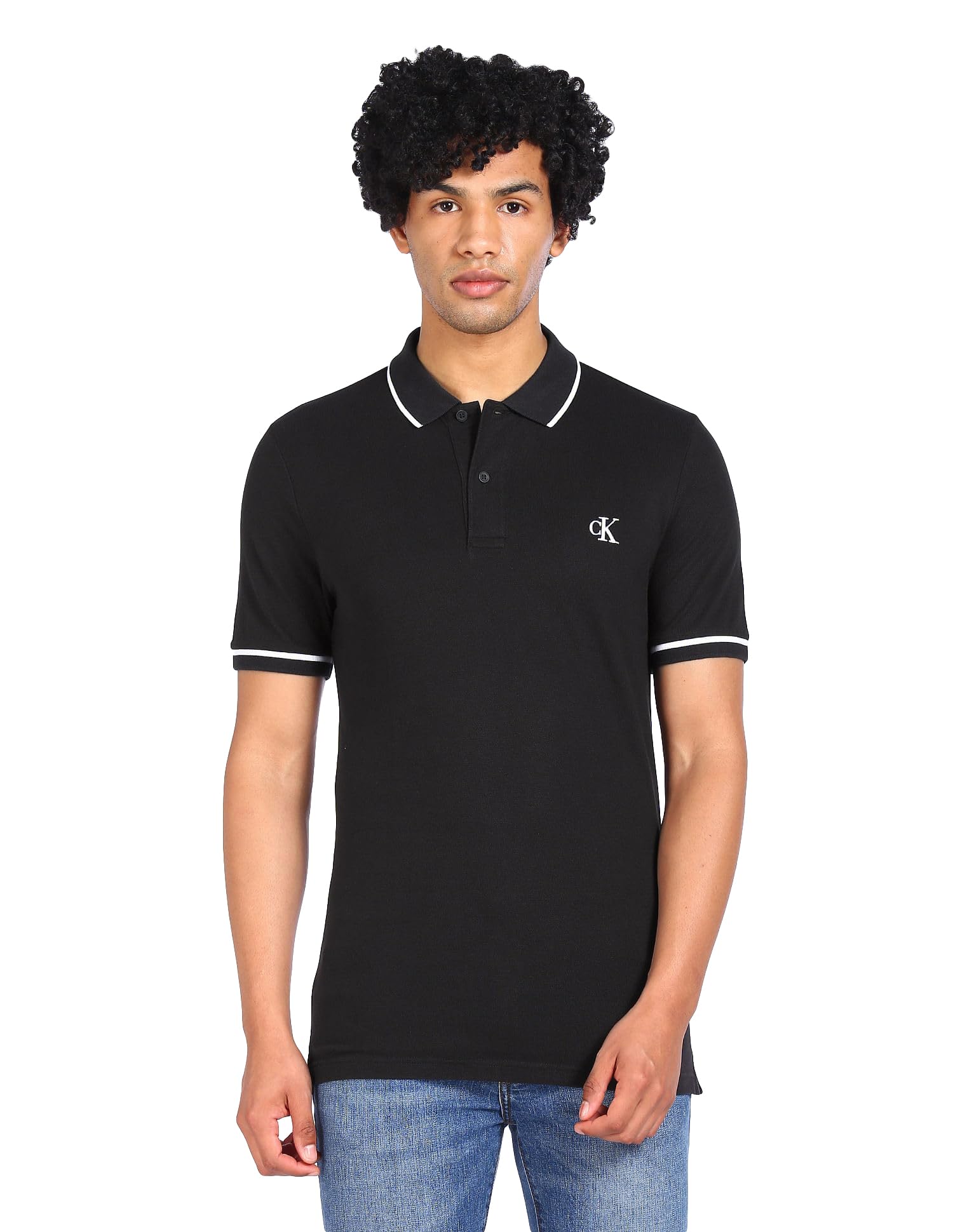 Calvin Klein Jeans Men's Tipping Slim Polo J30j315603 S/S Polos, Black, XS