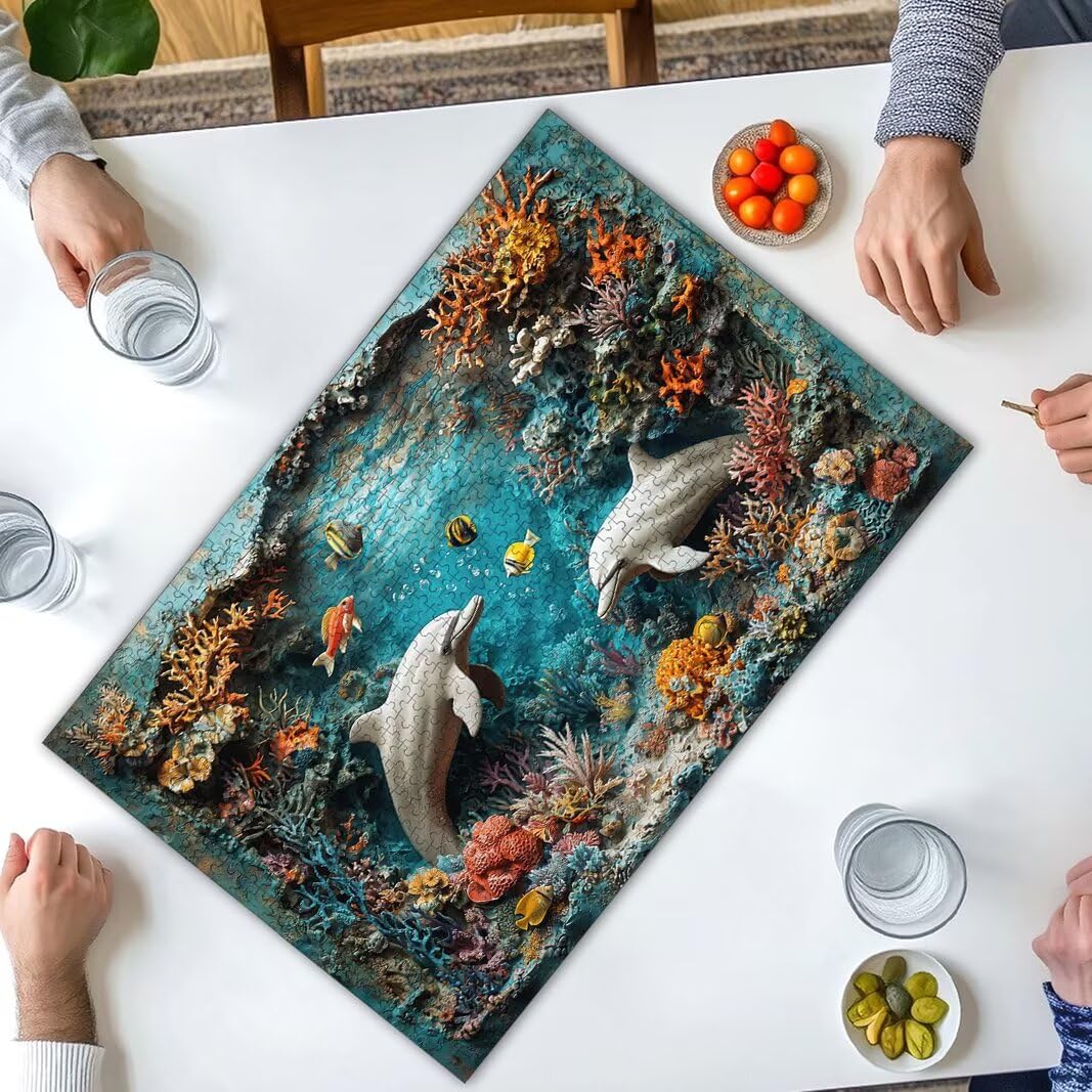 Puzzle 2000 Pezzi, Puzzle Delfino, Misura: 100x71cm, Regalo Donna -8713
