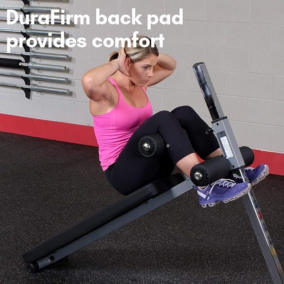 Body-Solid (GAB60B) Pro-Style Adjustable Ab Board - Abdominal crunch and sit-up bench designed for home or commercial gym, Black