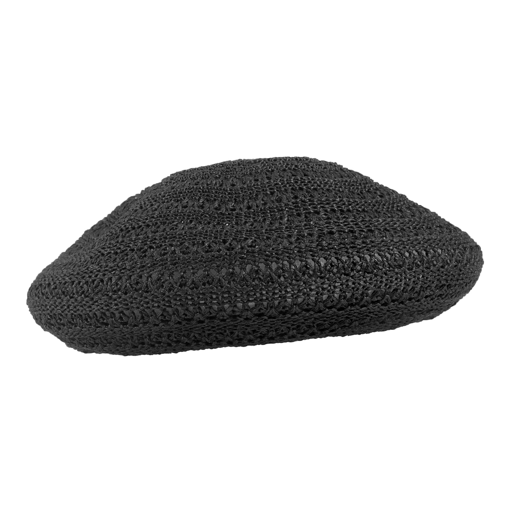 COSMEVIVI Vintage Straw Beret Cotton Outdoor Hat for Women Summer Beret Hats for Travel Casual Wear Black