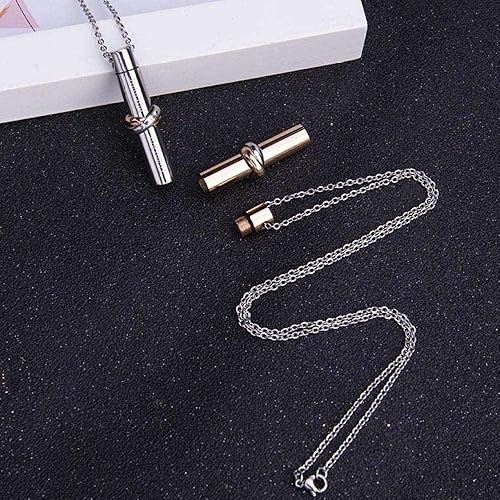 Miniatura 3 de Urna Conmemorativa de Funeral Joyas de cremación Hombres Mujeres Collar Tubo Soporte de urna Cenizas humanasAnimales Urnas funerarias Cilindro de