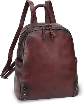 Genuine Leather Backpack Purse for Women Vintage Rucksack Casual Back Bag Handmade Cowhide Western Daypack Coffee