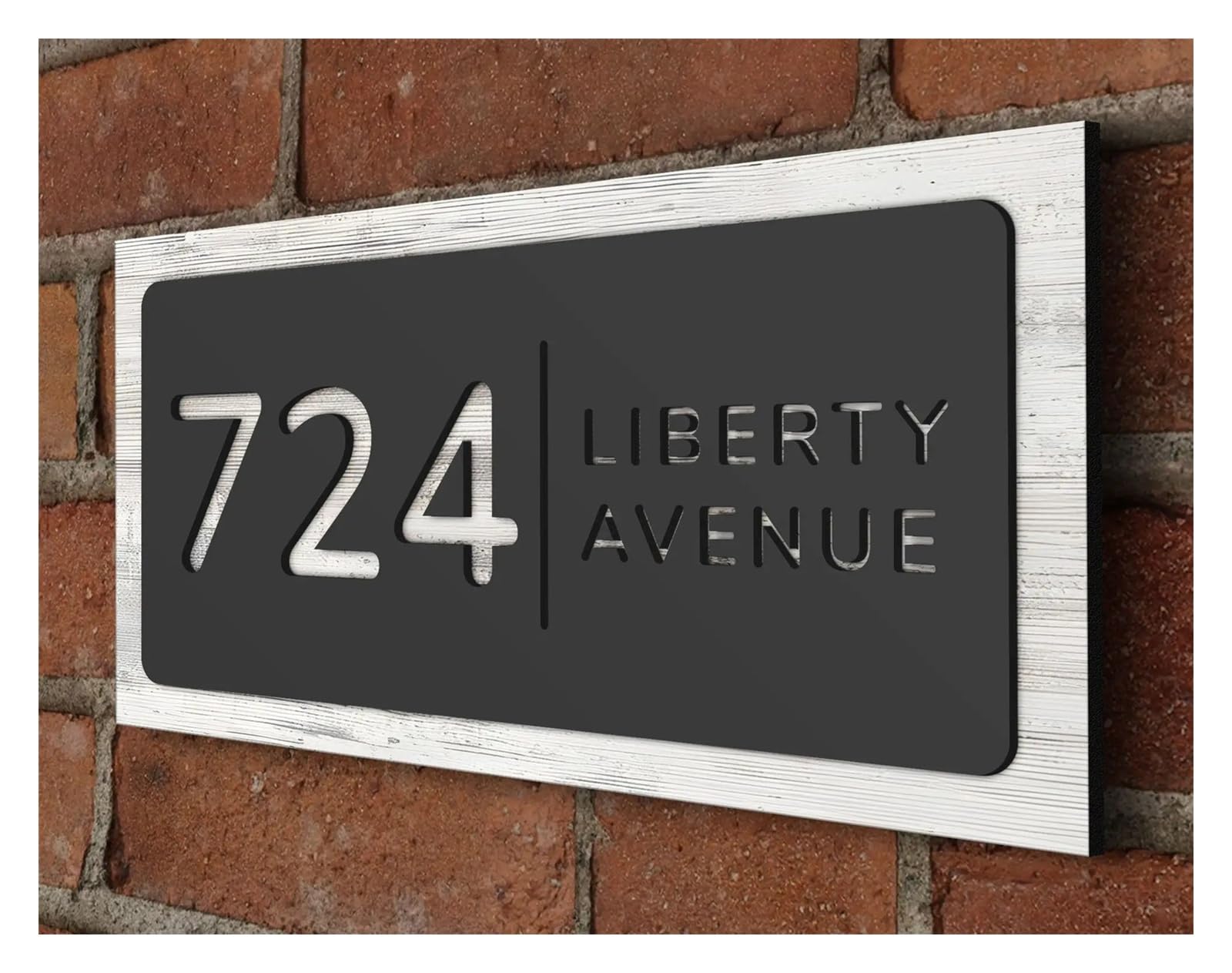 MaßGeschneiderte TüRschilder,TüRschild Personalisi Personalisiertes schwimmendes Hausnummernschild for den Außenbereich, Namensschilder for die Straße, Mattes Holz, Wand- und Türschild (Color : 1, S