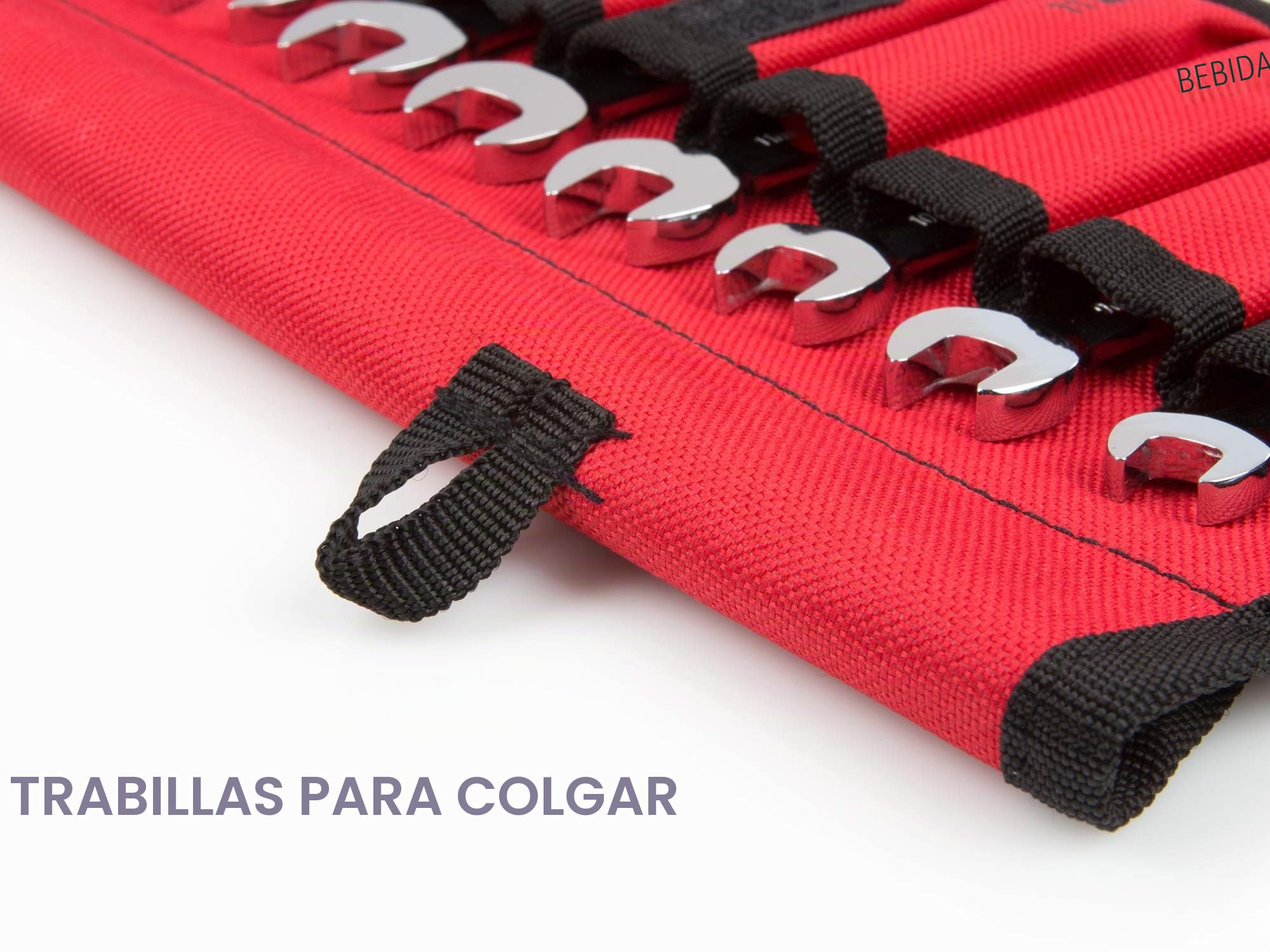 TEKTON WRN01190 - Juego de llaves combinadas con mango ancho y bolsa de almacenamiento enrollable, con dimensiones métricas, 8 mm-19 mm, 12 piezas