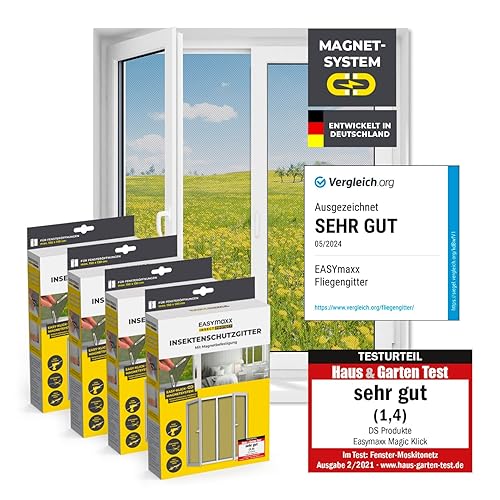 EASYmaxx Fliegengitter für Fenster mit Magic Click | Moskitonetz individuell