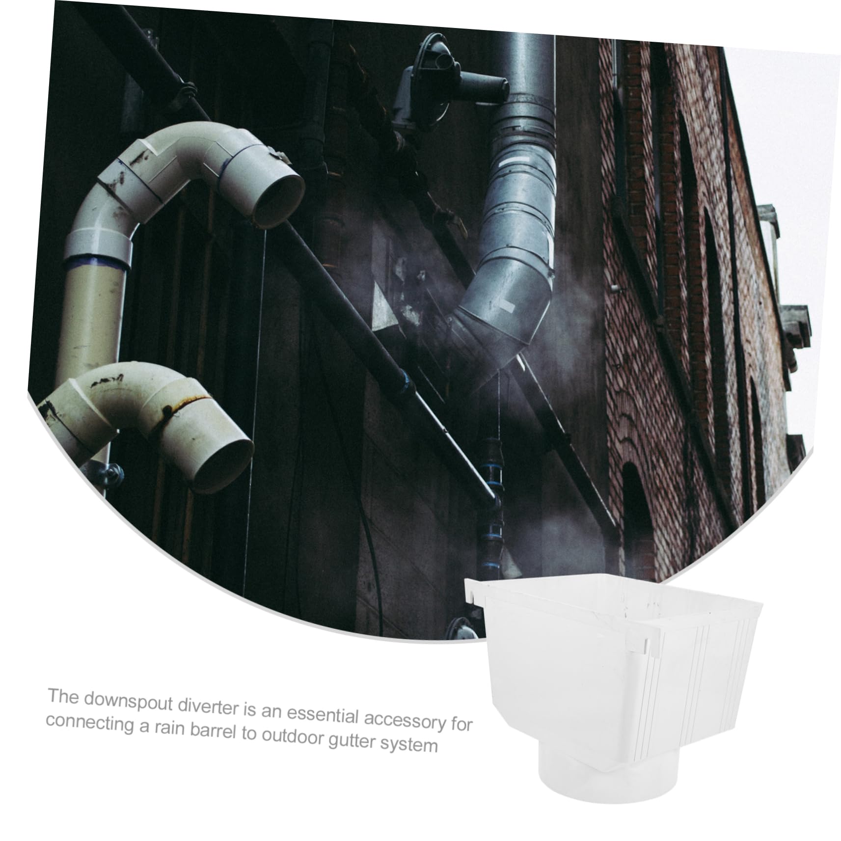 Lurrose Canalón De PVC para Agua Lluvia Embudo Recolector Adaptador De Bajante 160mm Sistema Recolección De Agua Lluvia Hogar Exterior