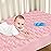Biloban Crib Mattress Protector Pad Waterproof, Toddler Waterproof Crib Mattress Cover, Machine Washable & Dryer Fit Baby Toddler Bed Mattress Protector (Standard Size 52 x 28), Pink