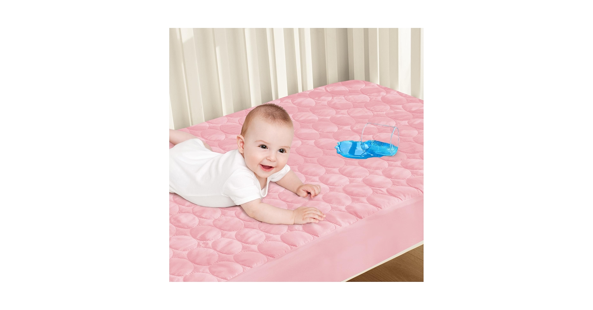Cot Bed Waterproof Mattress Cover For Baby & Toddler U2013 Reversible, Quilted, Zipped U2013 Soft, Silent & Washable U2013 Hypoallergenic & Breathable (COVER ONLY - 80 X 50 X 5 Cm