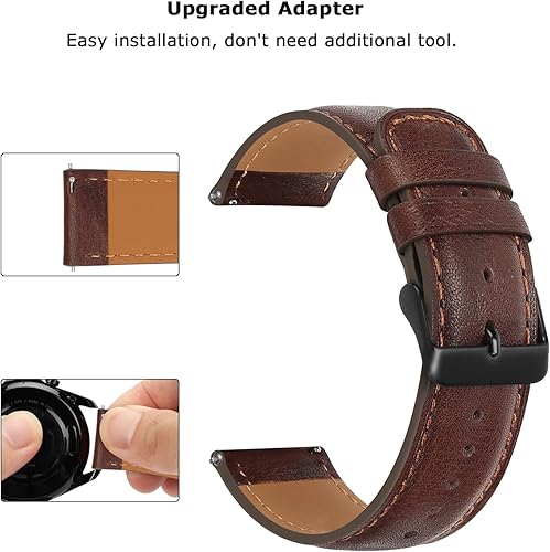 Miniatura 4 de Tasikar Bandas de Cuero Compatibles con Samsung Galaxy Watch 47mm 7654 BandaWatch 6 Classic 43mm 47mmWatch 5 Pro Banda, Correa de Cuero Genuina para