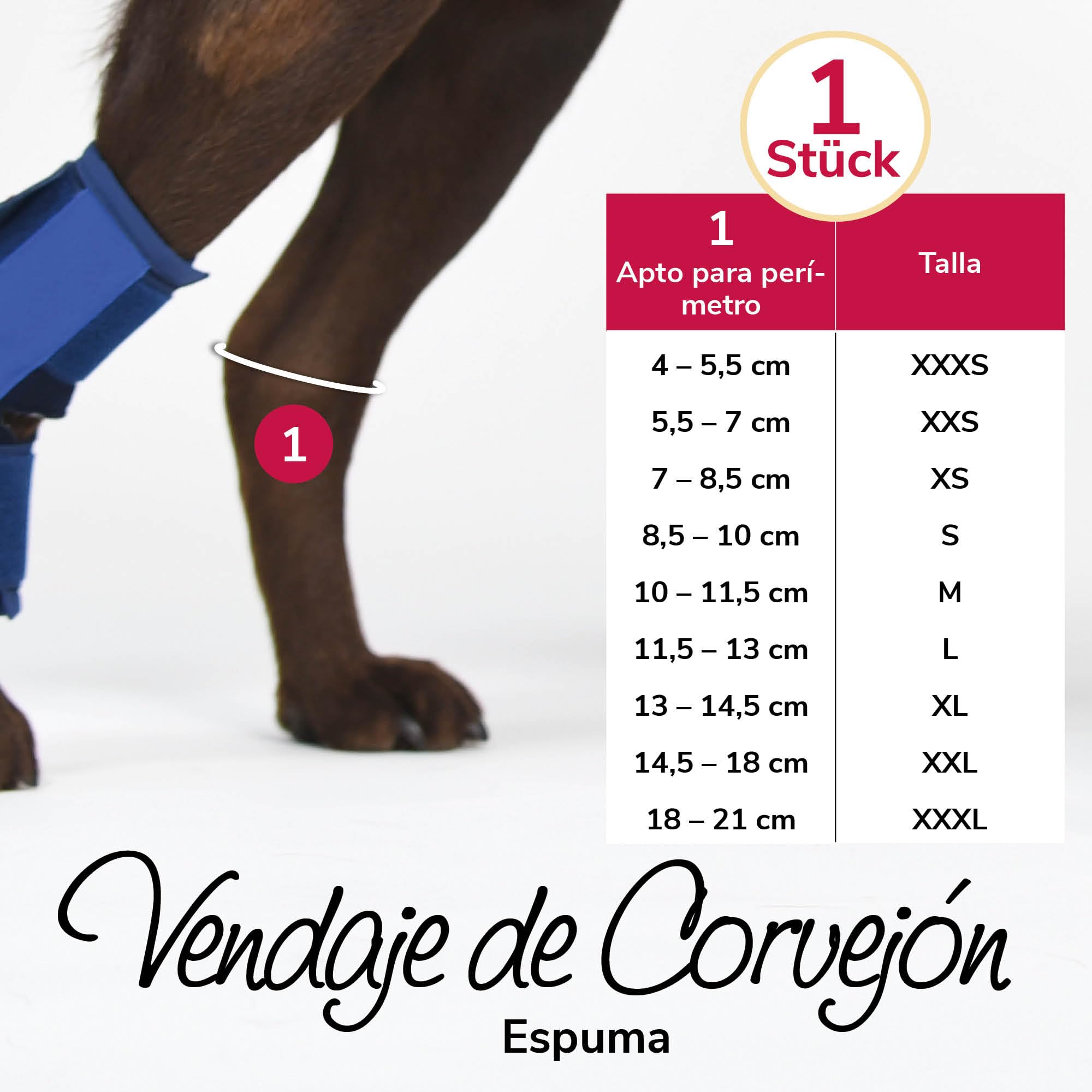 Vendaje de Corvejón de Espuma Talla L para Perros & Gatos – Transpirable con Férulas para el Soporte del Corvejón en Artrosis e Inestabilidad