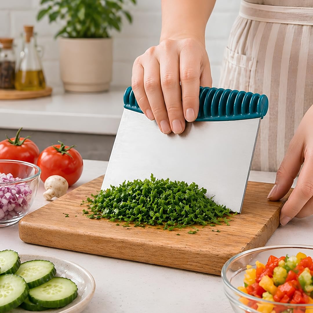 Jouis Hamur Kesici Çelik,Metal Hamur Sıyrıcı,Pasta Sıyırma Aparatı,Hamur Dilimleyici,Pasta Ve Pastacılık İçin Çelik Şekillendirici Ve Hamur Porsiyonlayıcı Renkli Saplı