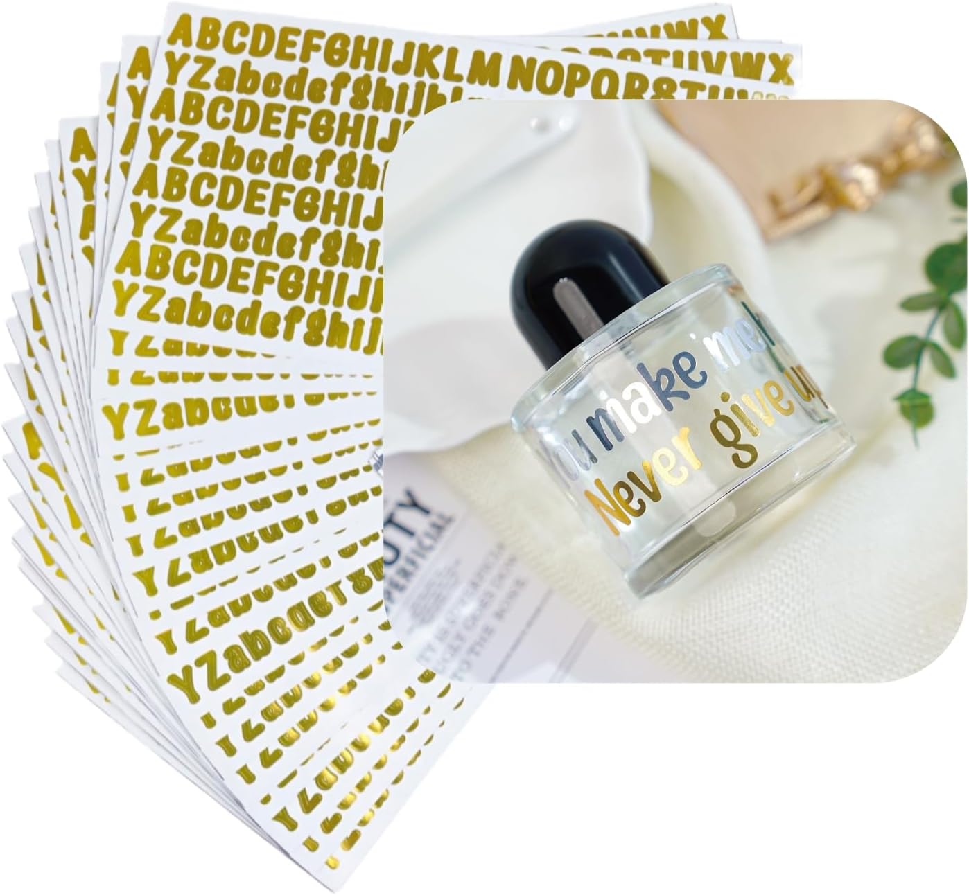 3120 Pieces 15 Sheets Letter Stickers, self-Adhesive Vinyl Waterproof Mailbox Stickers, Mailbox, Windows, Doors, Signs, Address, Enterprise (0.5 inch) (Gold)