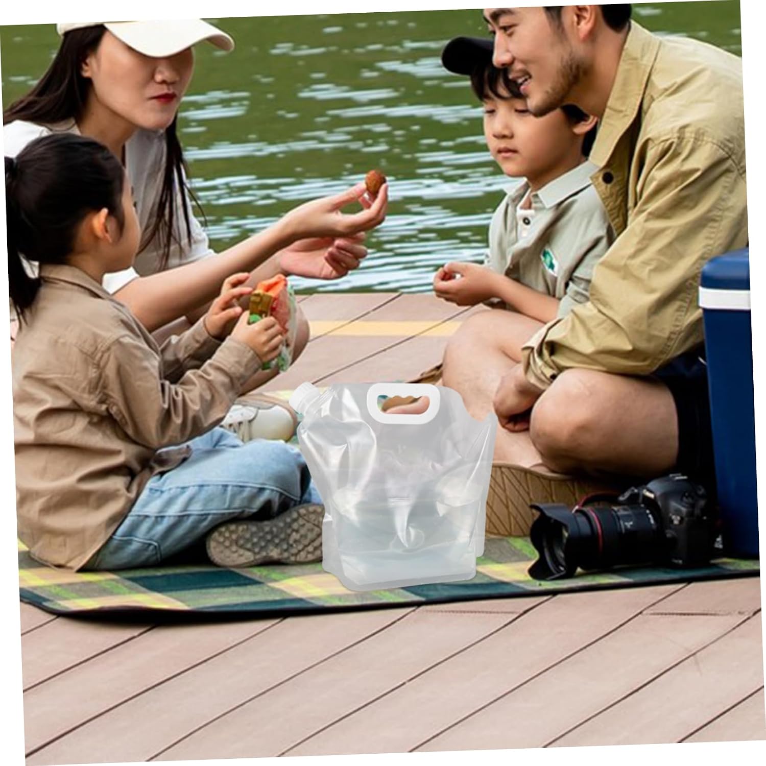 LABRIMP 3pcs Collapsible Water Carrier Bag Portable Self-standing Pe Water Pouch for Camping Hiking and Travel Leak-resistant Design for Easy Drinking