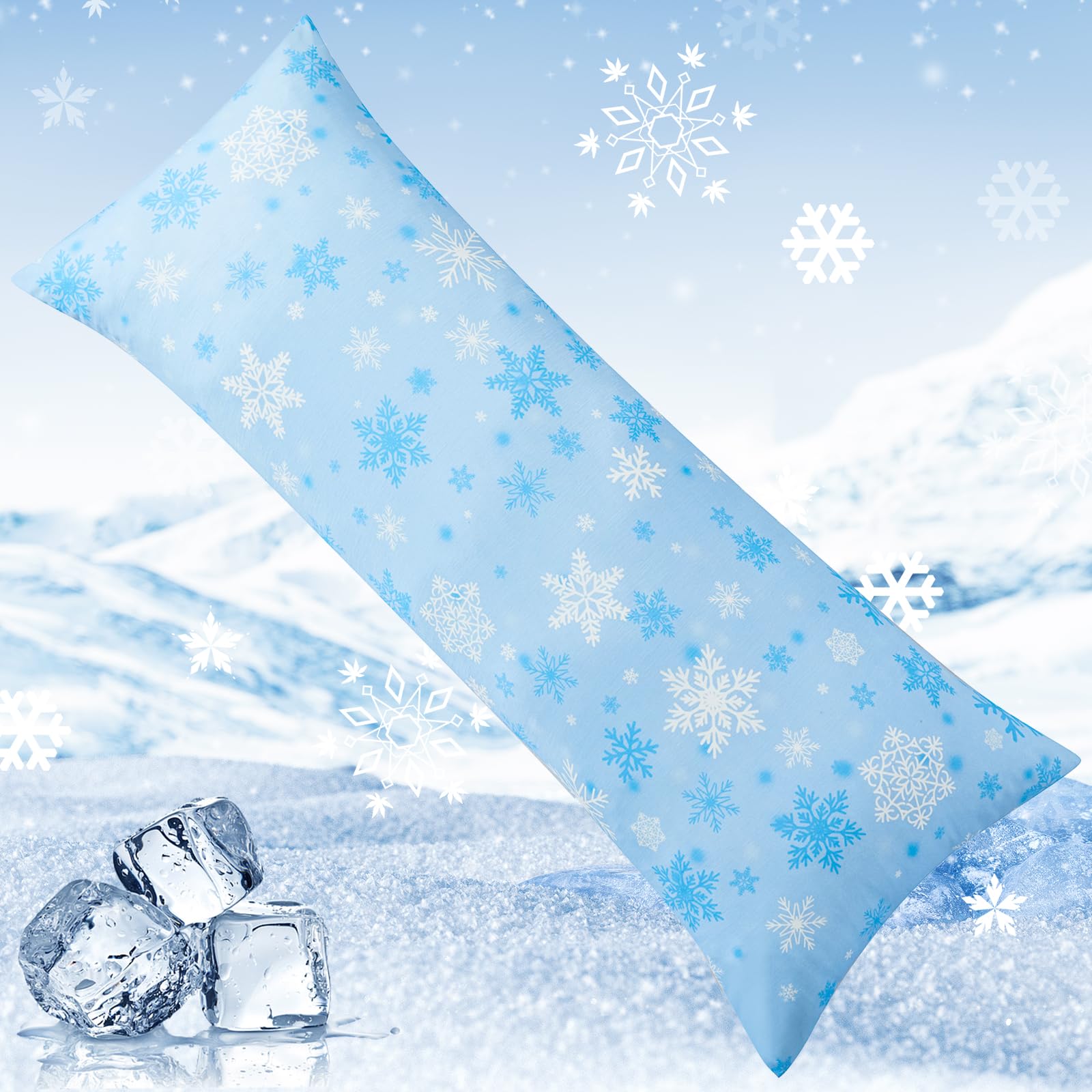 YIYEACooling Body Pillow Case for Hot Sleepers & Night Sweats, Double Sided Arc-Chill Q-max>0.5 Cool Body Pillow Case Cover, Silky Soft, Thin, Breathable and Quickly Cool Down, 20"x54"