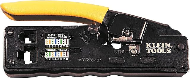 Professional Ratcheting Wire Crimper, Compact Modular Crimper CAT6, CAT5e, CAT3, more Klein Tools VDV226-107