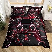 Vista 28 de Erosebridal - Conjunto de ropa de cama tamaño individual, de 2 piezas, 1 funda para edredón decorativa negra con estampado moderno de control