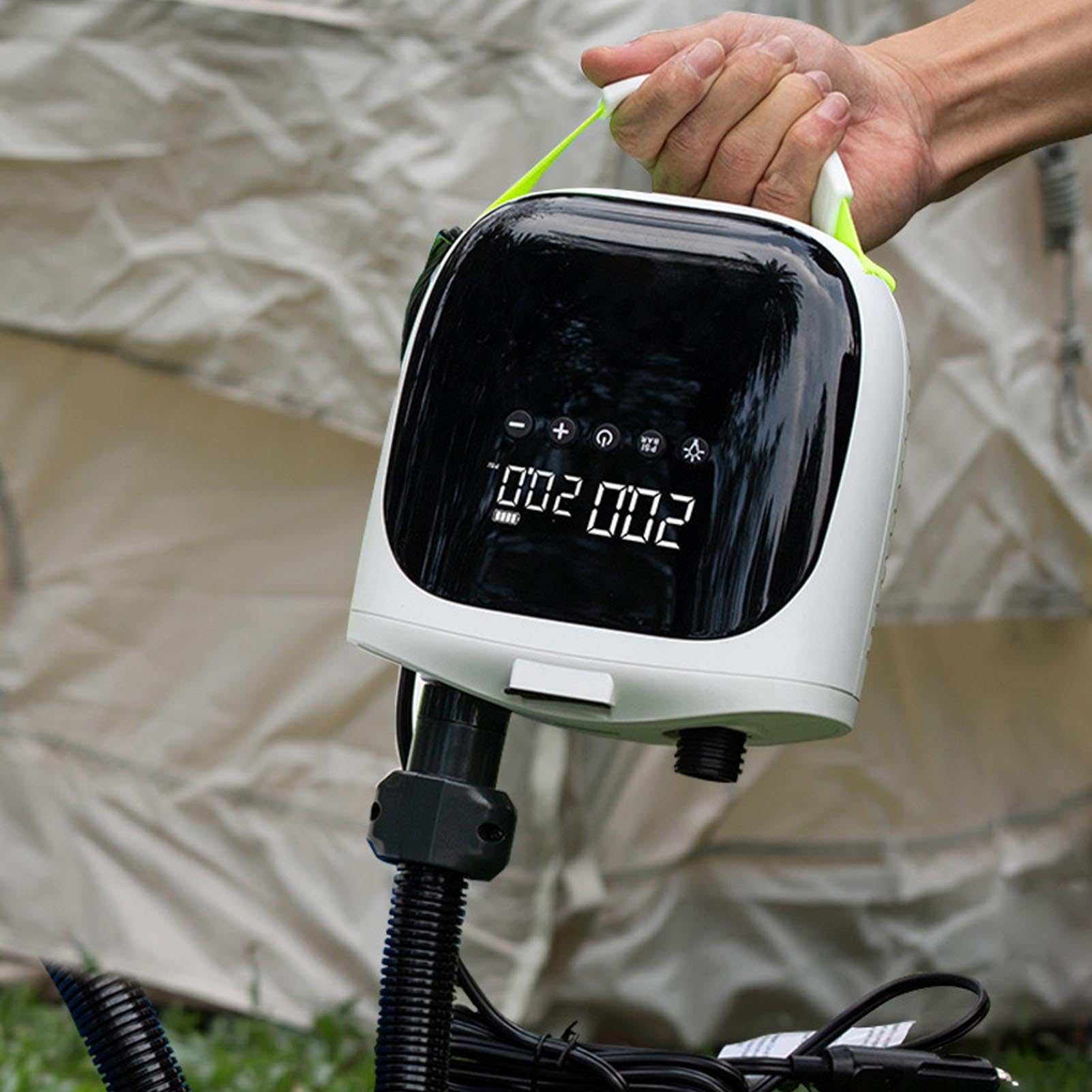 Elektryczna Pompa Powietrza 20 PSI Pod Wysokim Ciśnieniem Wyświetlacz Wyświetlacza LCD z baterią 3700 MAh dla Płyt Wiosłowych, Namiotów, Basenów