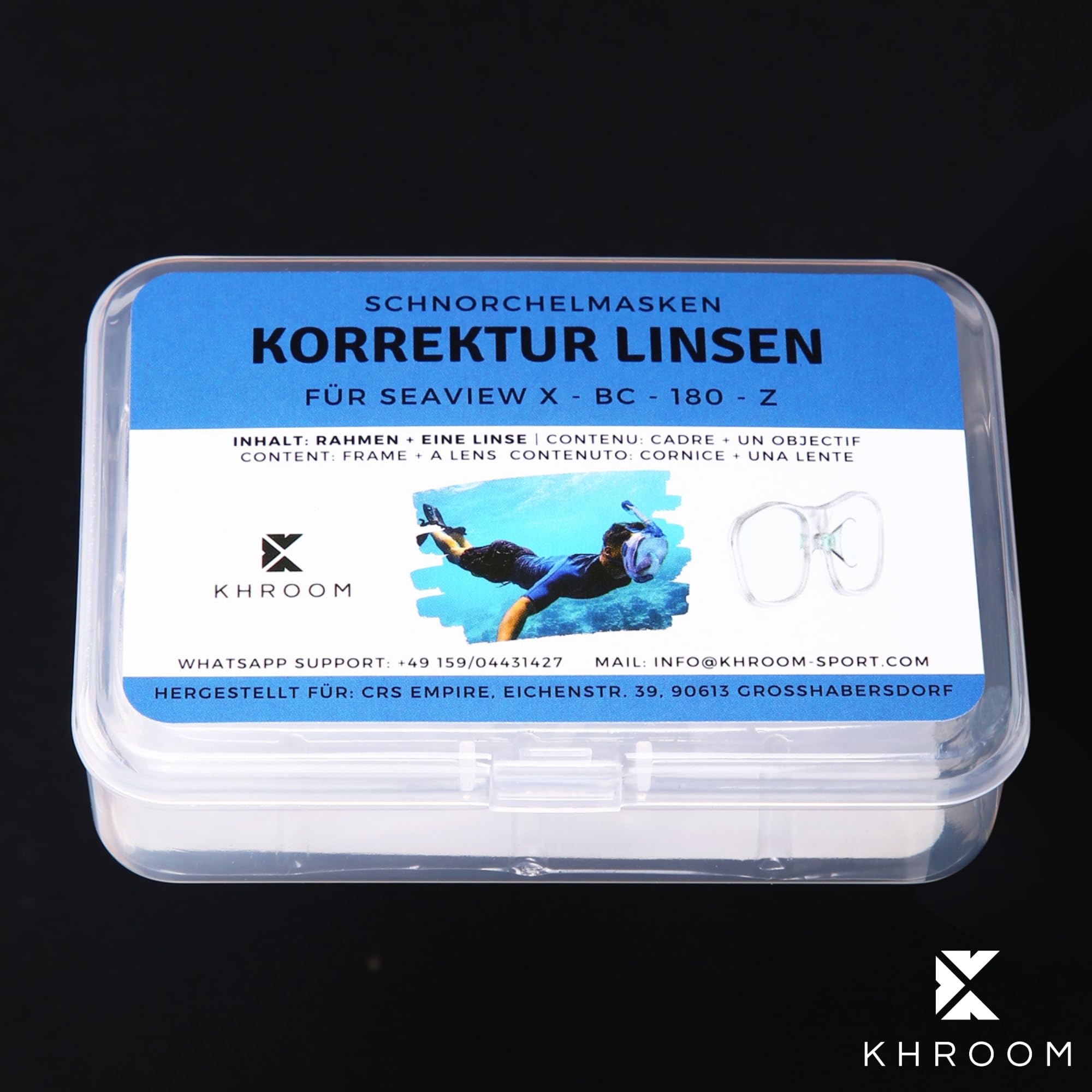 Khroom Lenti di ricambio per maschera da snorkeling | accessorio compatibile Seaview Pro, X, Y, Kids | pezzo singolo, da combinare destra e sinistra