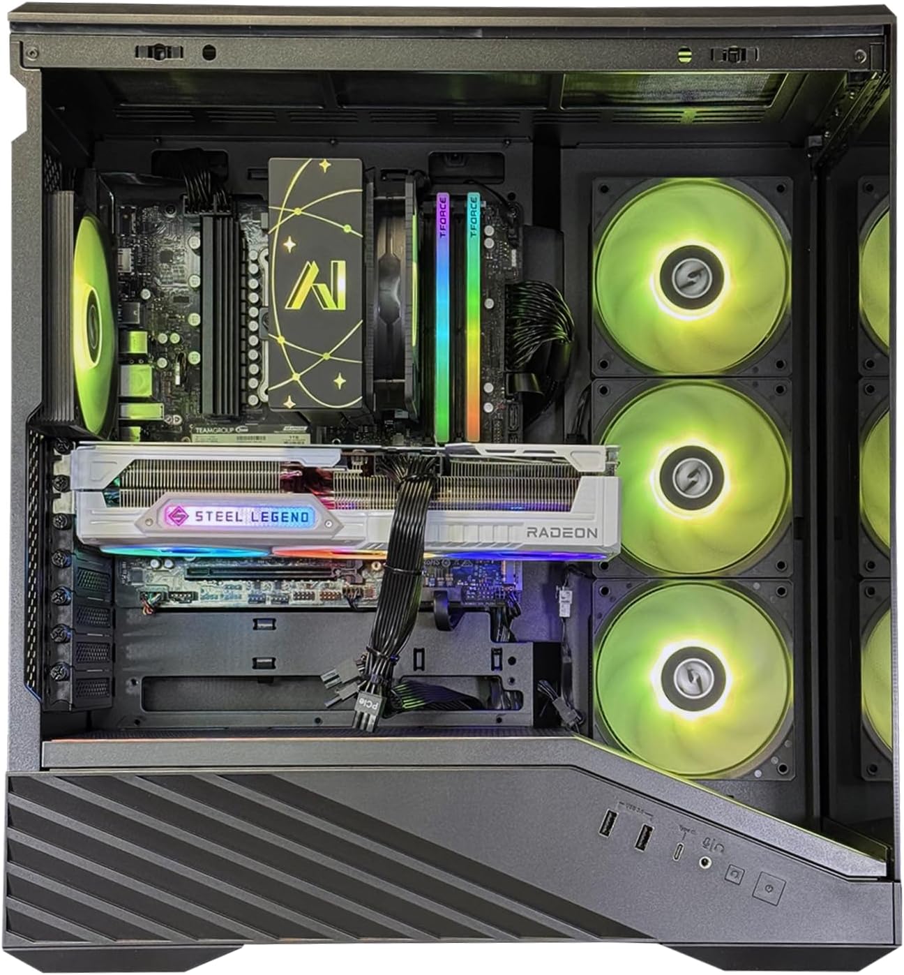 Elite Lite AMD Vector - RX 9070XT 16GB GDDR7 | Ryzen 5 9600X 3.9 GHz (5.4 GHz Turbo Boost) | 32GB DDR5 6000MHz | 1TB Gen4 SSD | 850W Gold PSU | ARGB Fans | Wi-Fi + BT | Win 11