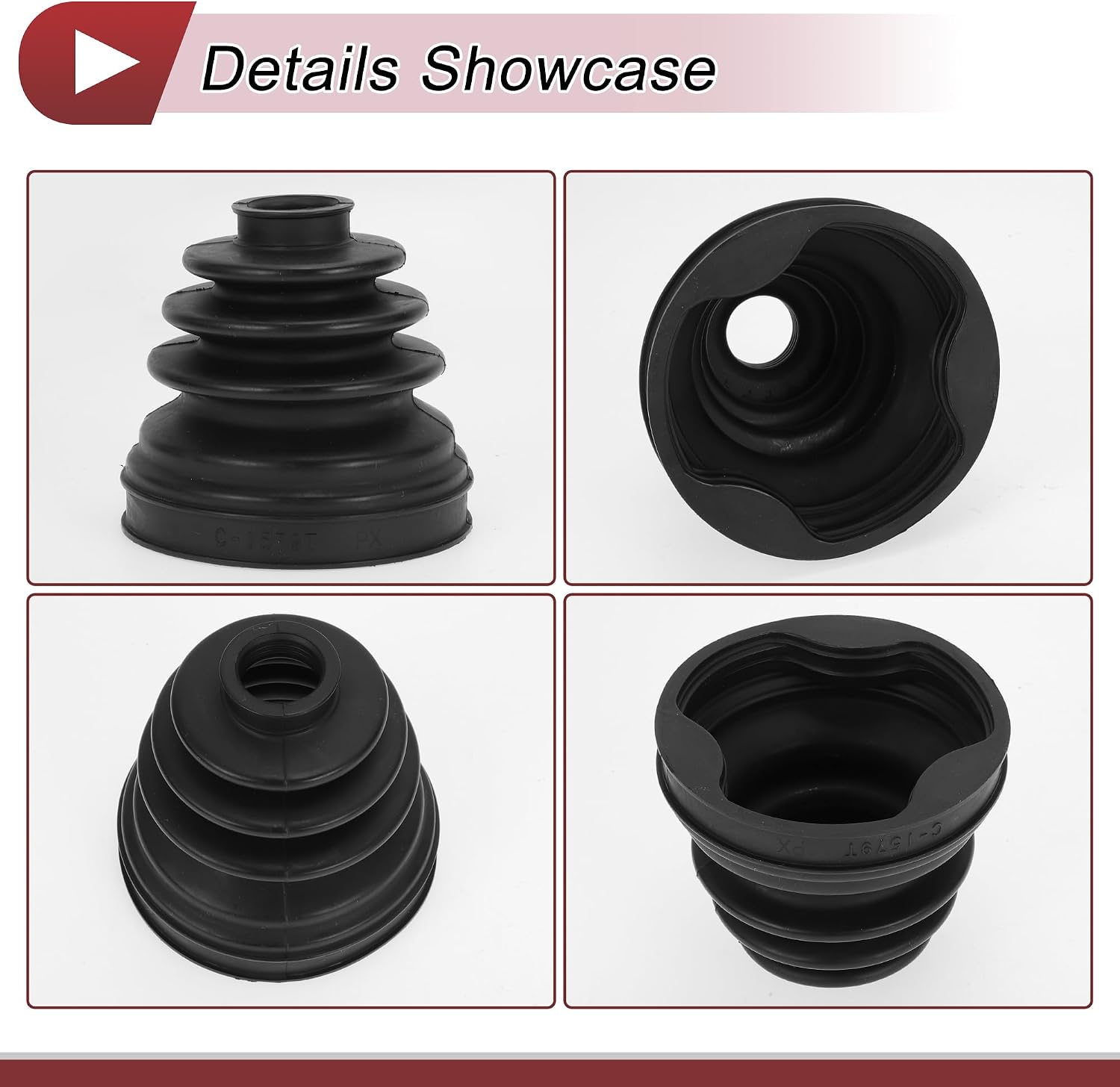 1 Set CV Joint Boot Kit for BMW X1 2016-2023 for BMW X2 2018-2023 Inner Constant Velocity Joint Boot W/Clamps No.31608618545 Black Rubber