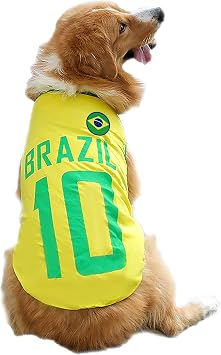 GabeFish Dog World Cup T Shirt Pets Football Jersey Sports Soccer National Team Vest Cat Summer Cool Clothes Apparel Yellow 5X-Large