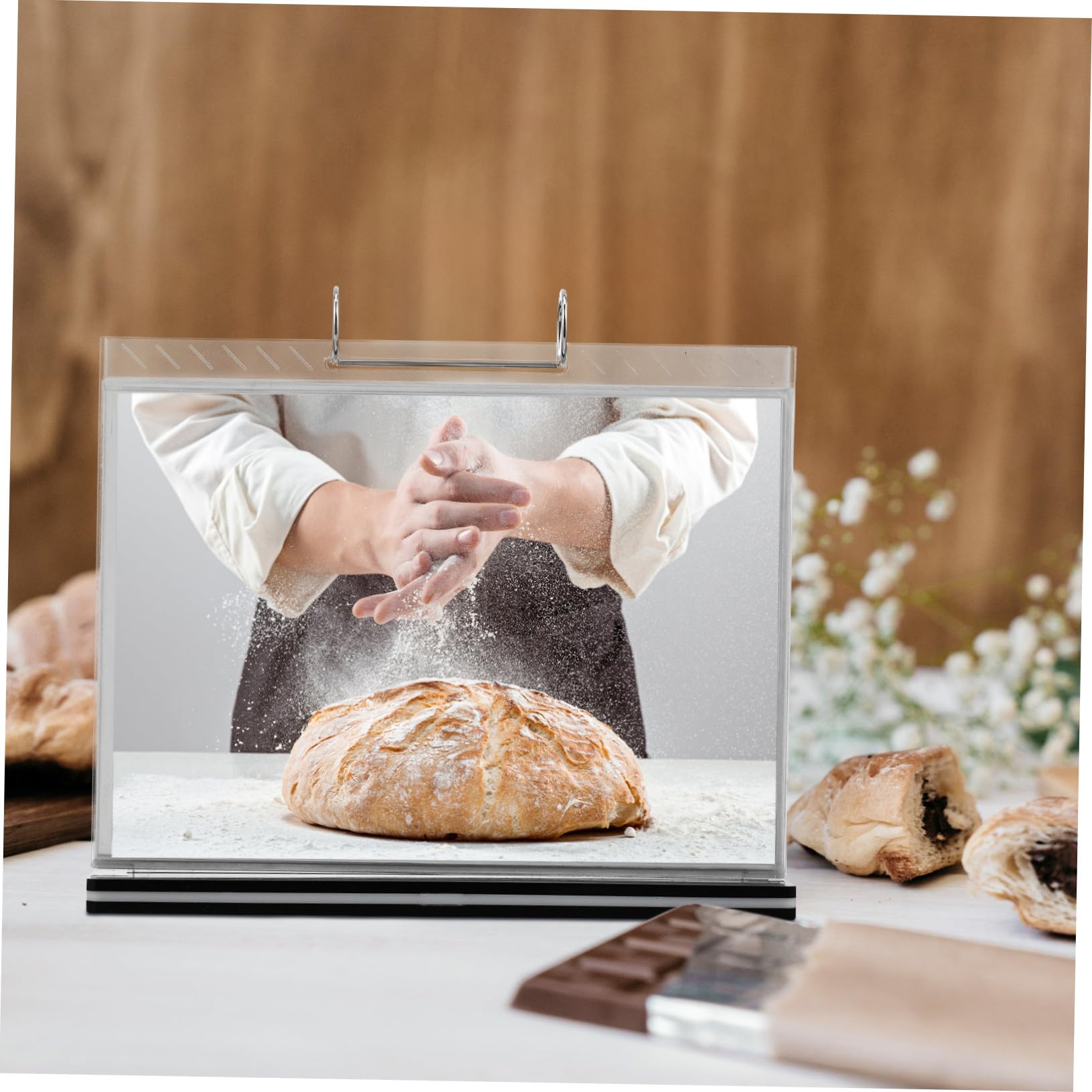 5 Piezas Soporte para Tarjetas Transparente Horizontal Páginas Expositor Resistente para Menús Fotos y Folletos Organizador de Escritorio y Multiusos