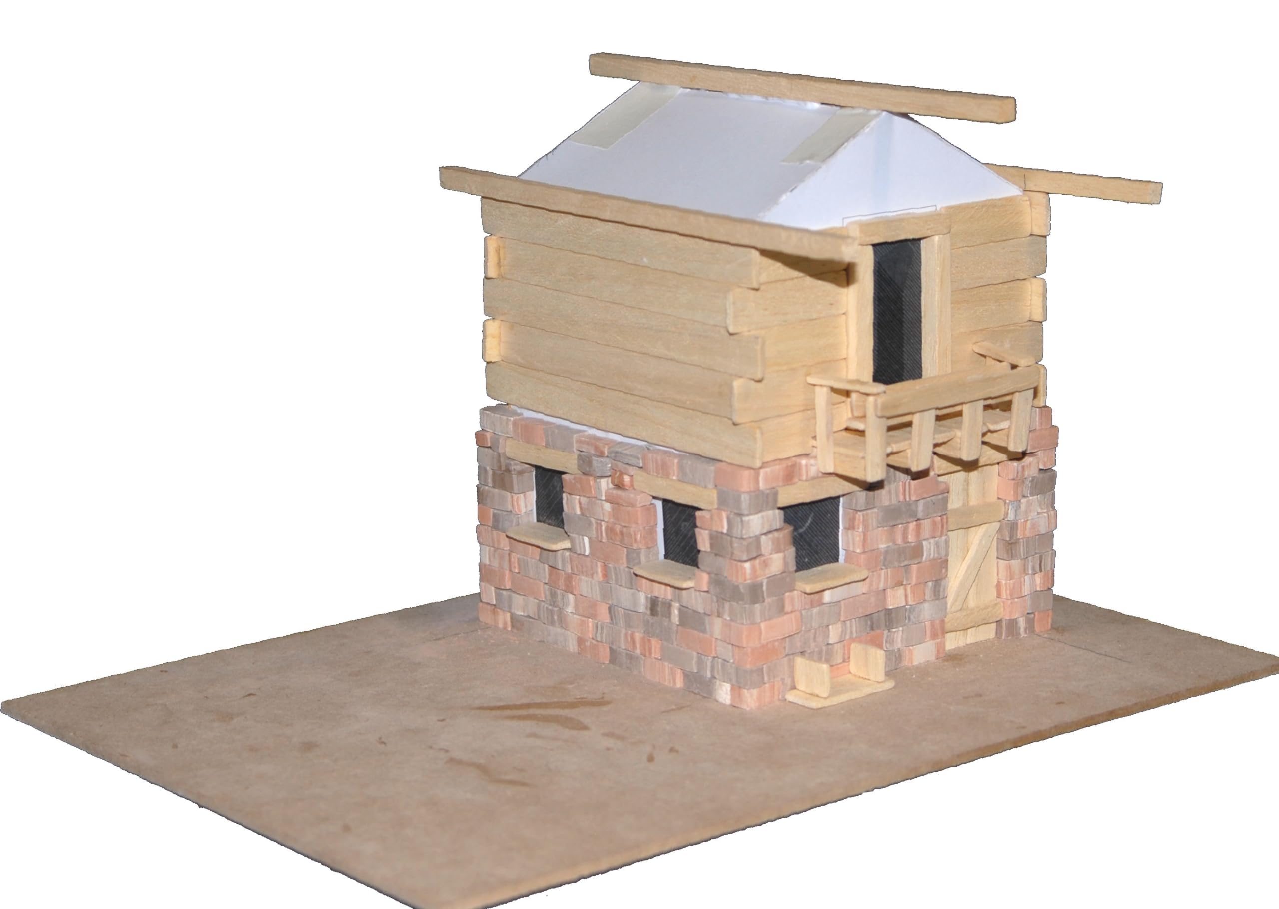 DOMUS KITS Maison Trentina,Kit de montage en bois et briques, assemblage nécessaire, échelle 1:50