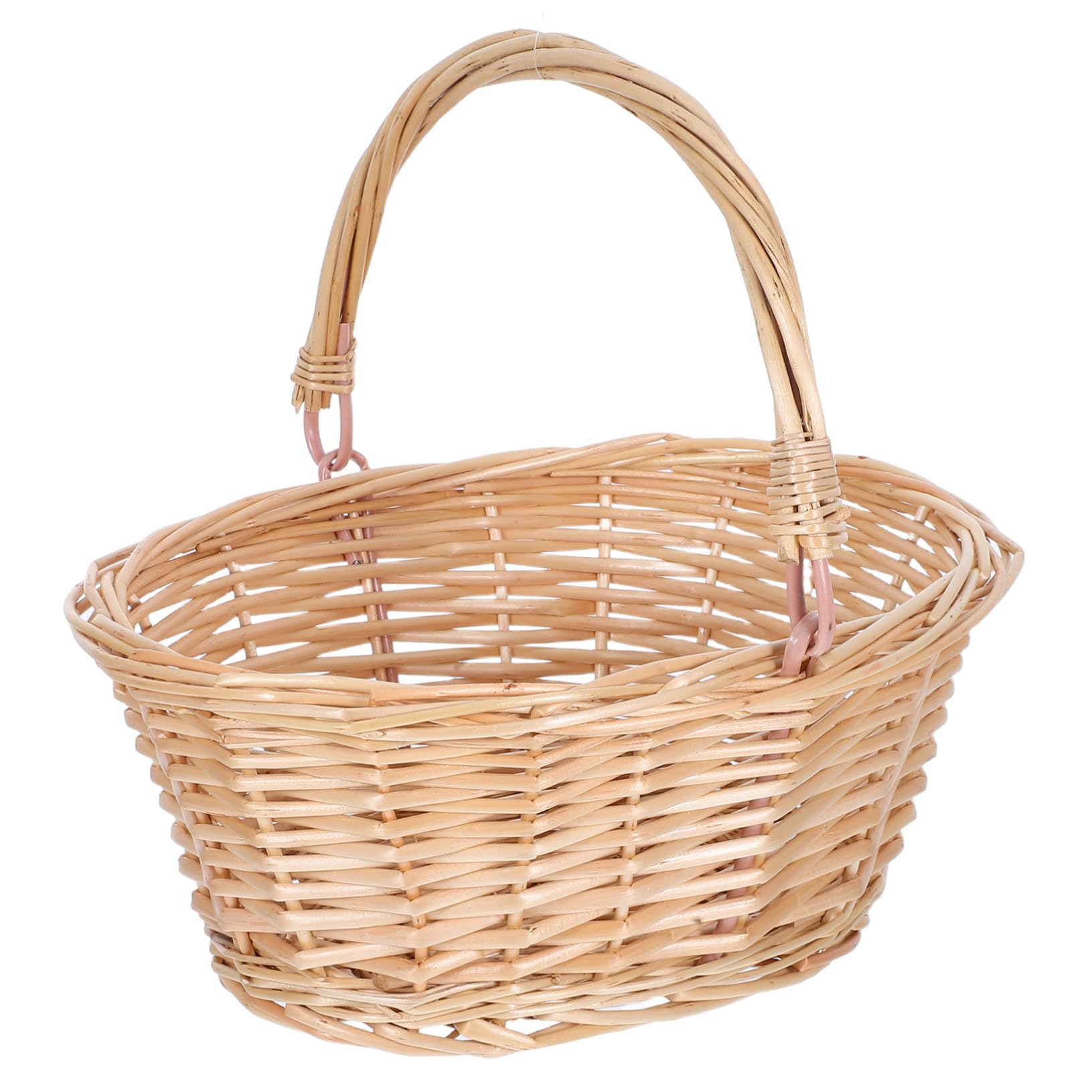 COLLBATH Willow Picnic Basket for Food Fruits Storage - Portable Basket with Handle for Gatherings and Everyday Use