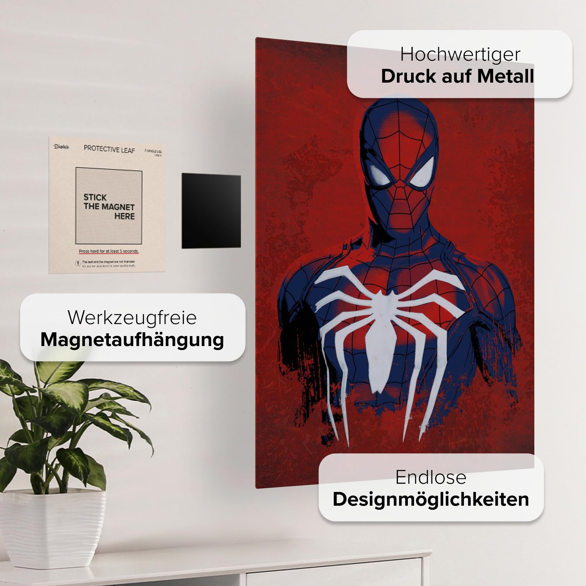 Amazon.com: Displate Metal Poster Marvel Spider-Man Portrait in