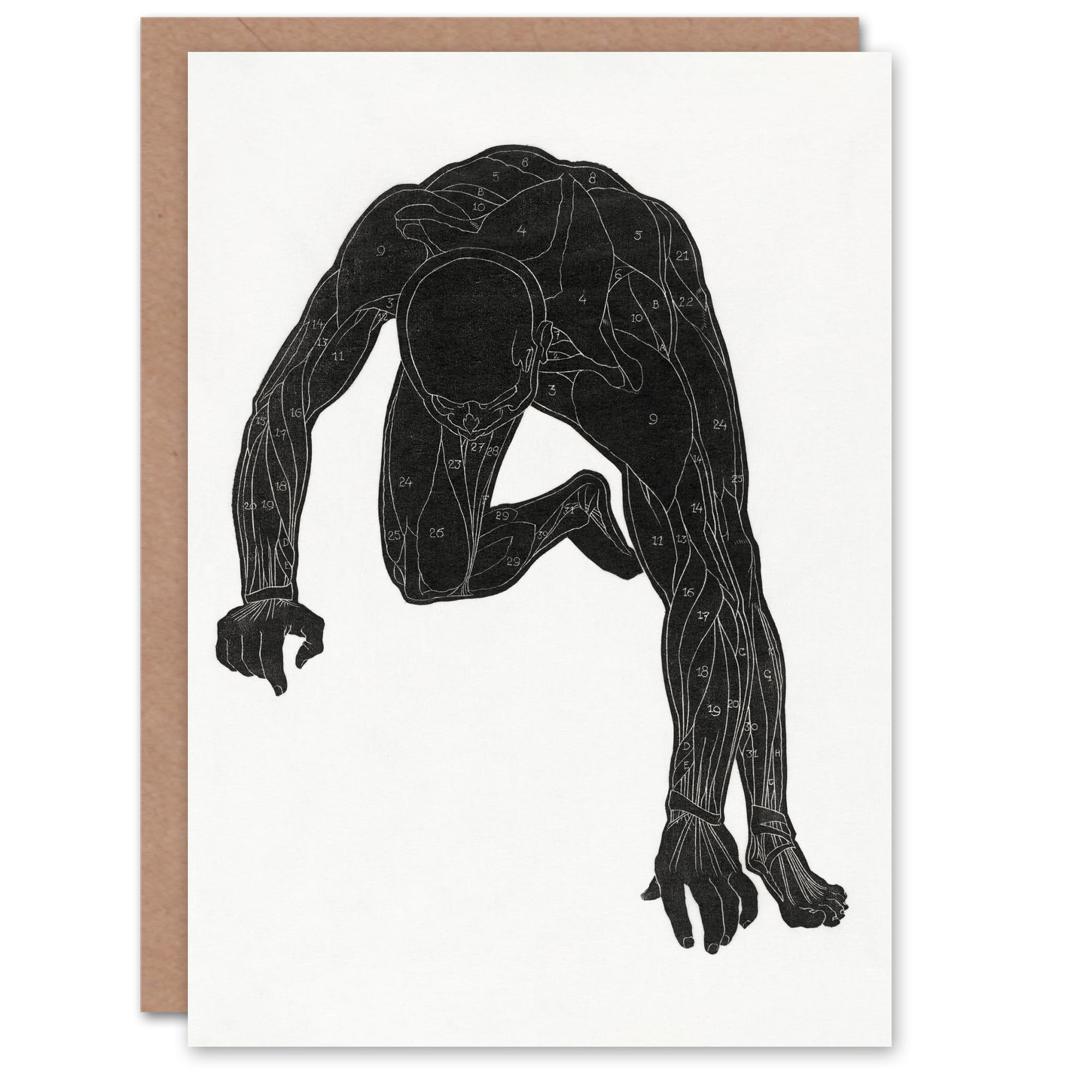 Artery8 Reijer Stolk Art Card Man Silhouette Anatomical Study of Muscles