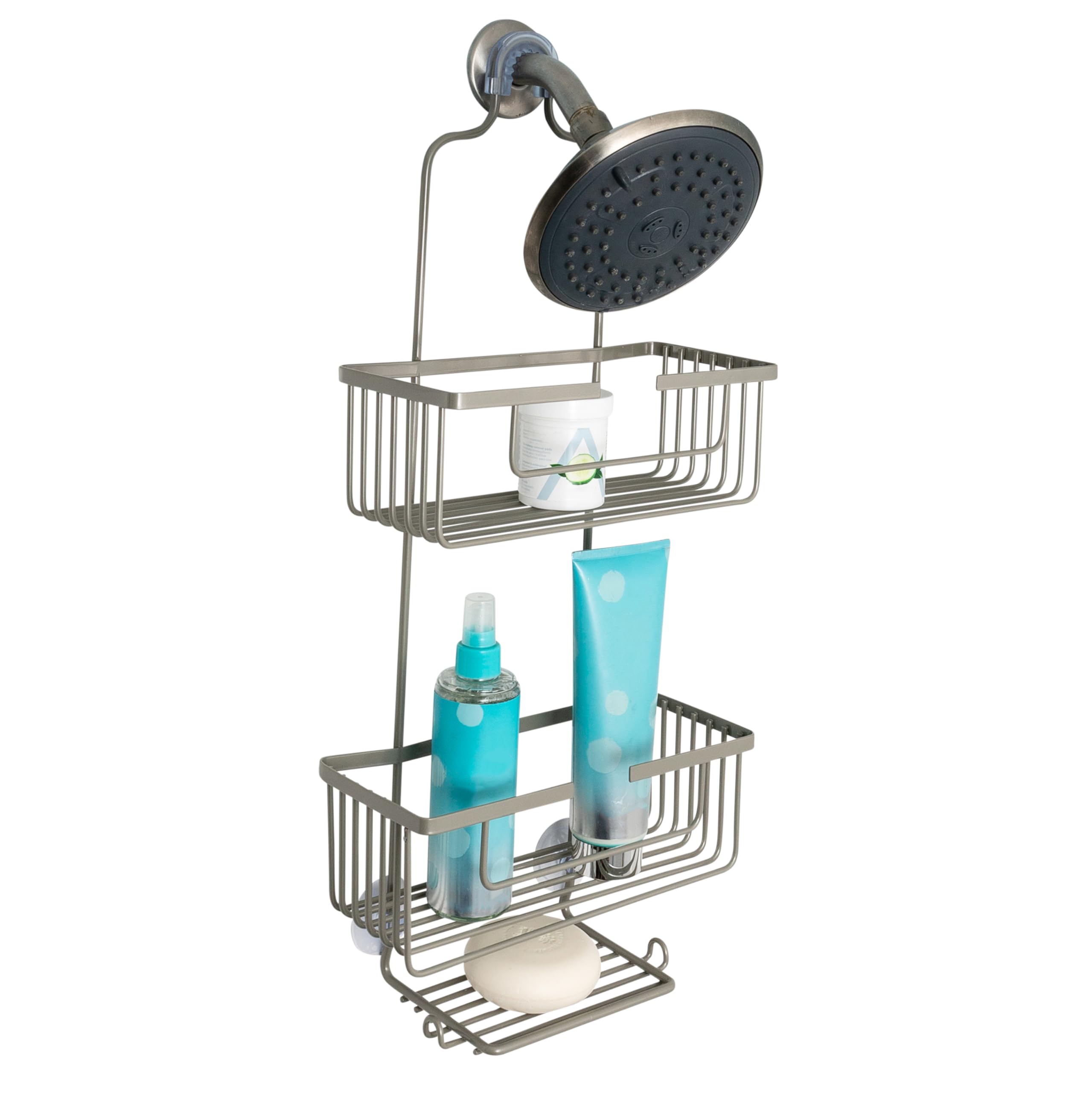 Honey-Can-Do Shower Caddy Hanging Bathroom Hanging Shower Head Caddy Organizer Dorm Room Stainless Steel