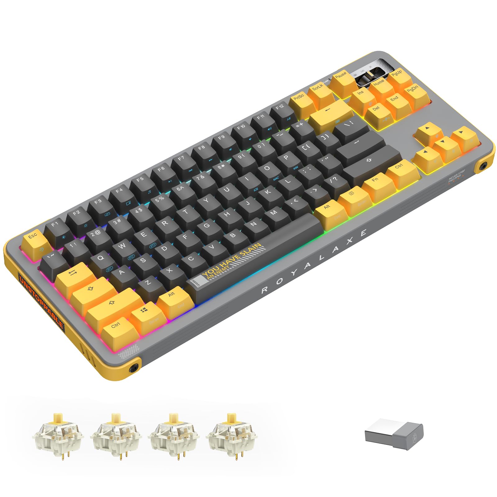 Royalaxe R87 Keyboard Snapklik.com : ROYALAXE Y87 TKL Wireless Mechanical Keyboard, Hot ...