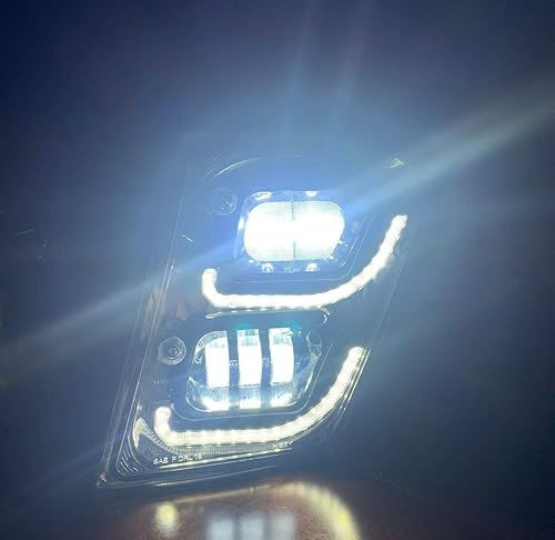 Miniatura 7 de QSC Truck Parts Faros delanteros negros de rendimiento LED completo con intermitentes secuenciales + luz antiniebla LED LH RH compatible con Volvo