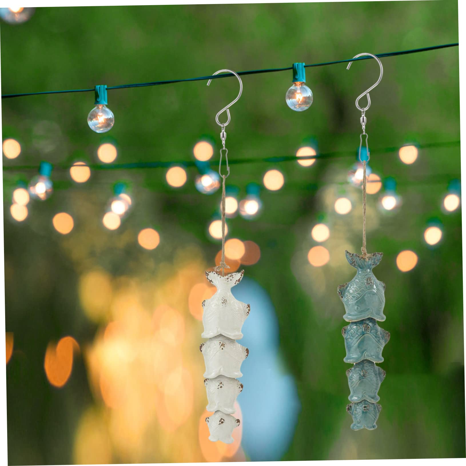 TINEASUR 10pcs Stainless Steel Swivel Hooks for Wind Chimes Rotary Hangers for Outdoor Decoration Securely Suspend Bells Lanterns and Spinners Easy to Use and Rotate - Image 2