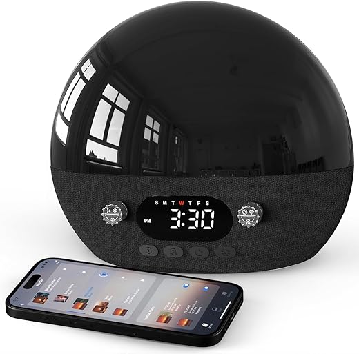 Dekala Rest Onn Sunrise Alarm Clock Sunset Sound Machine 7 Day Programmable Loud Dual Alarm Clock
