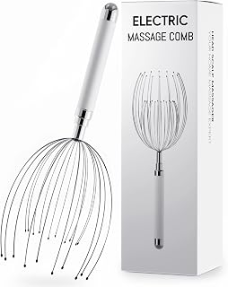 Head Massager Scalp, Electric Scalp Massager with 20 Metal Fingers – Head Scratcher & Hair Massage Tool, Waterproof Head Massage for Stress Relief, Stocking Stuffers Gift for Women & Men