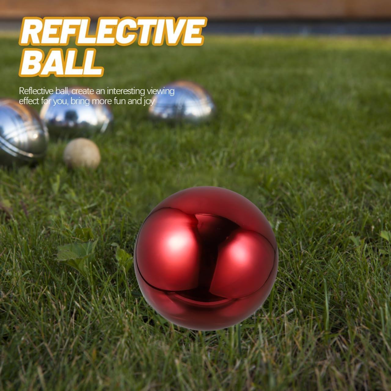Kisangel Gazing Ball Stainless Steel Red Polished Garden Decor