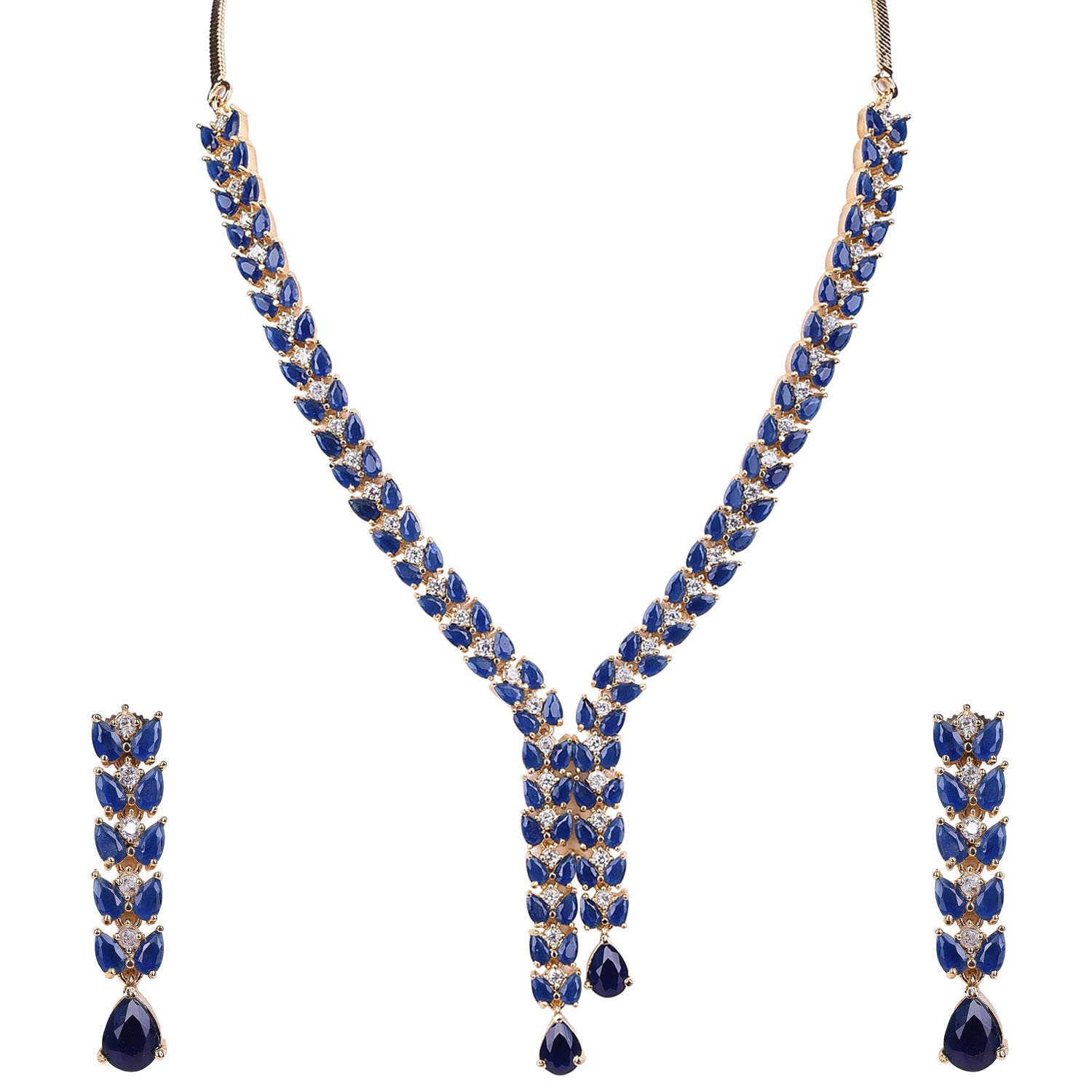 See full amazon price history chart for Ratnavali Jewels American Diamond White Necklace Set Gold Plated Traditional Jewellery Set with Earring for Women/Girls RV2269 Ratnavali Jewels American Diamond White Necklace Set Gold Plated Traditional Jewellery Set with Earring for Women/Girls RV2269 (B081Z8PKBJ) Amazon Price History, Amazon Price Tracker
