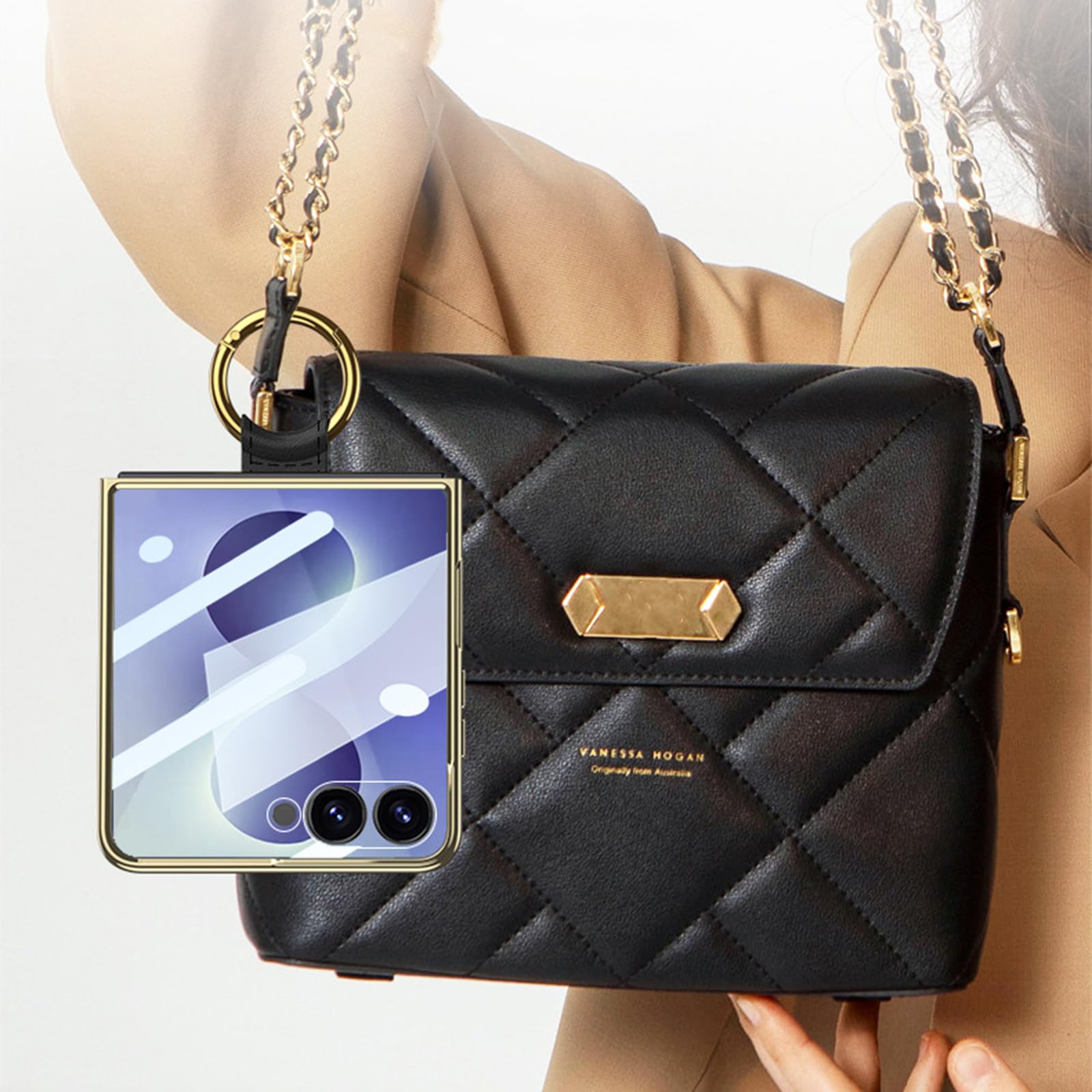 Smukłe etui do Samsung Galaxy Z Flip 8, luksusowa galwanizowana stylowa
