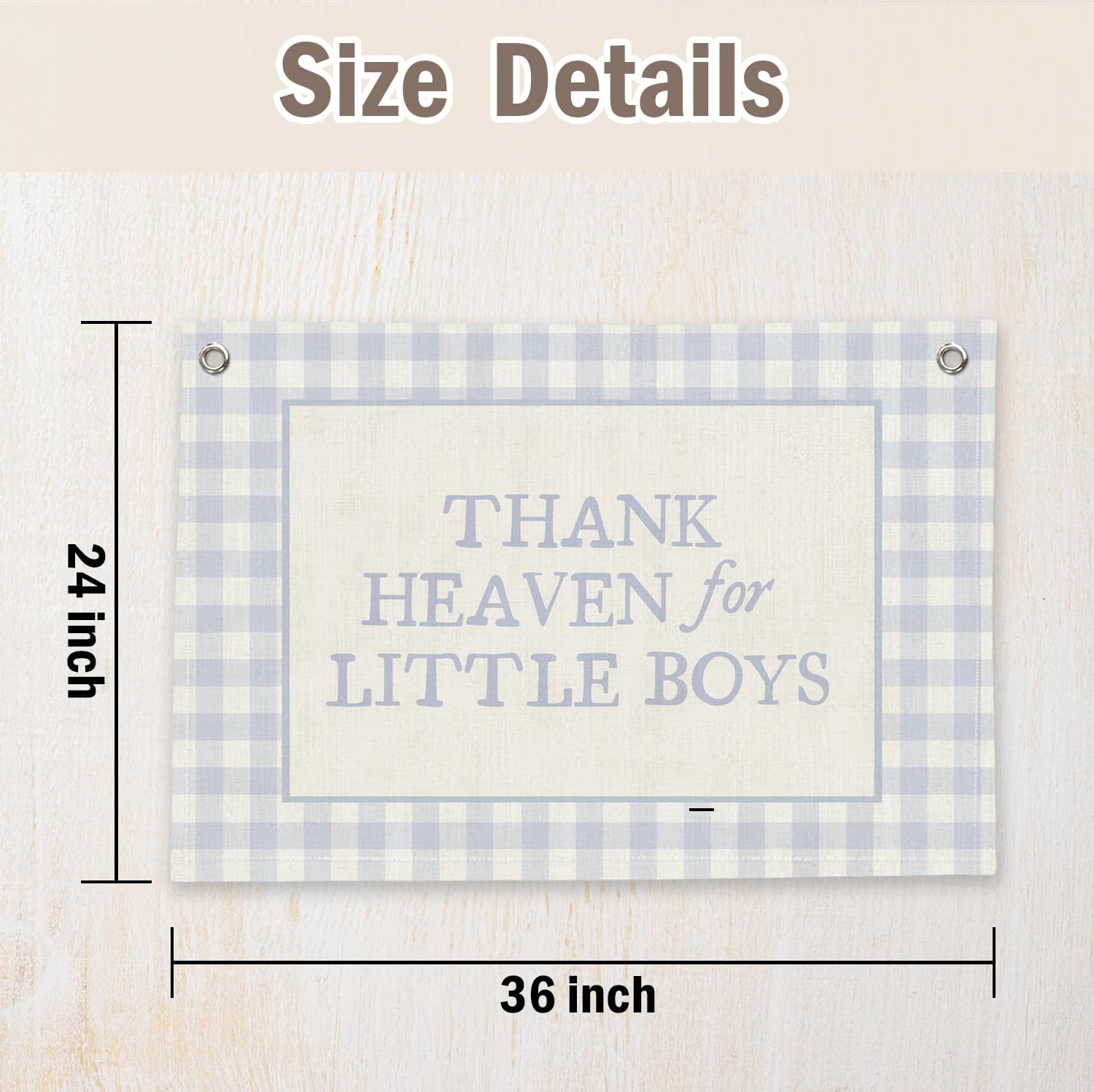 RTXLEZM Boys Nursery Room Decor,Thank Heaven for Little Boys,Baby Shower