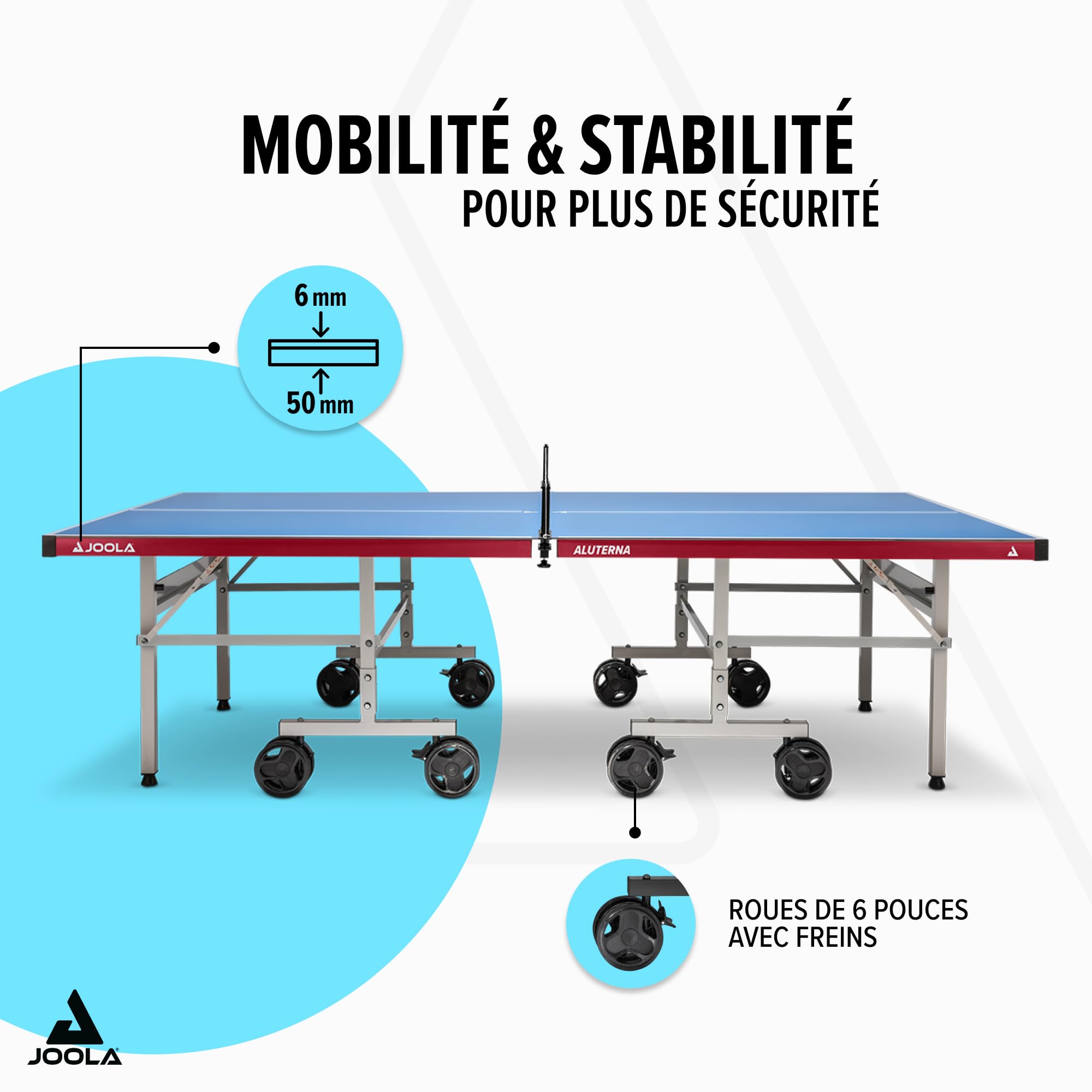JOOLA Table de ping-Pong Professionnelle en Aluminium 6 mm - Surface Composite résistante aux intempéries - Montage Rapide, Outdoor