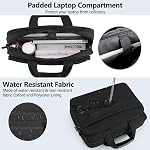 Laptop Bag 15.6 Inch Waterproof Computer Messenger Bag Expandable Briefcase for Men Women Laptop Carrying Case for Travel College Business,Black