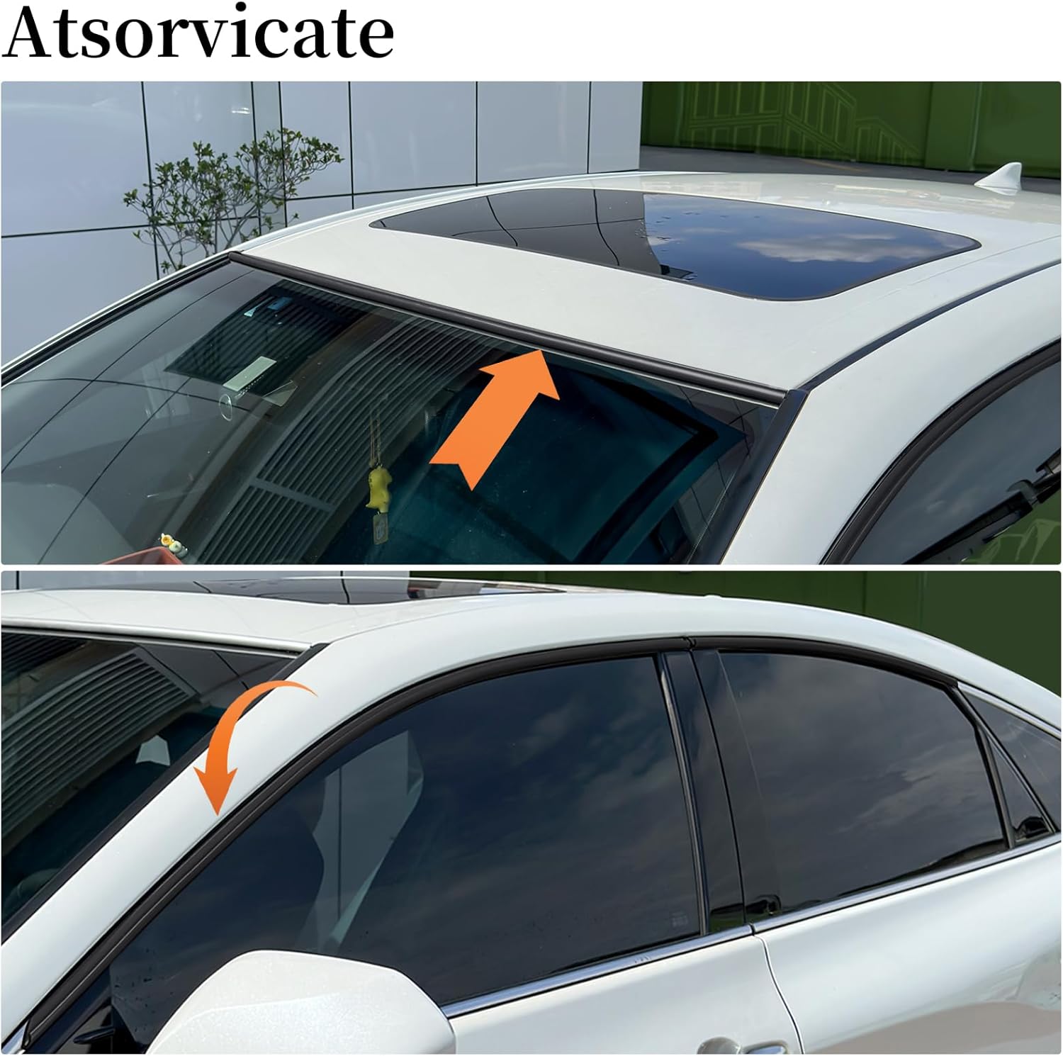 Automobile drip Guide Rail Water Drain Channel car Window rain Deflector Silicone Gel car Window Trim, Suitable for Cars, SUVs, MPVs, Pickup Trucks, RVs, and Yachts, etc. (Black, 20,2feet)