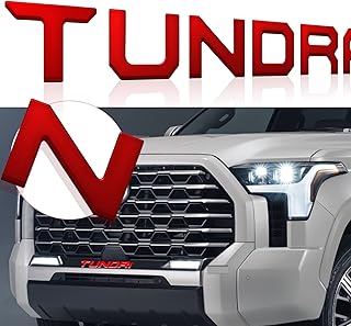 Super repairman Unisex-Adult Compatible with Tun Accessories 2022 2023 3D Raised Self-Adhesive Emblem Letter with Strong Adhesive () Front Grill Inserts Letter Red