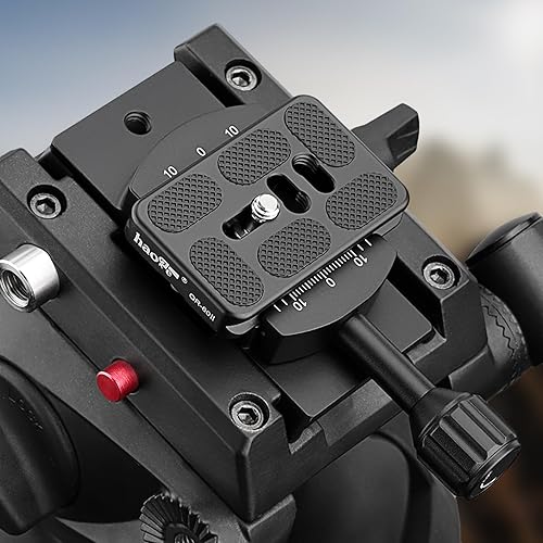 Miniatura 7 de Haoge CP-MA90 Adaptador de abrazadera QR de placa de liberación rápida para cabezal de video líquido Manfrotto para trípode seleccionado a
