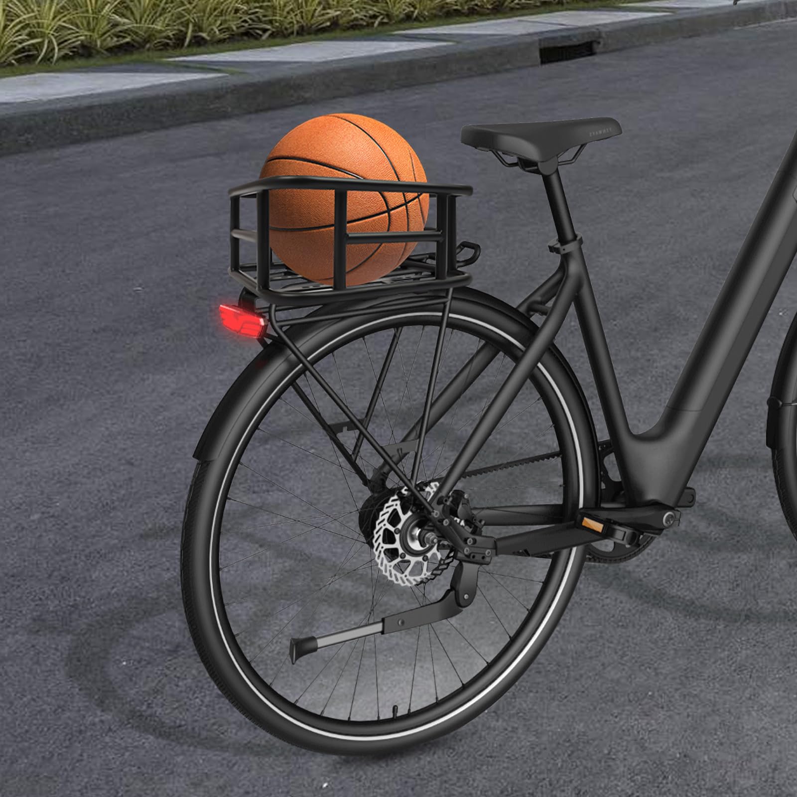 Tylny kosz rowerowy, czarny, montowany z tyłu kosz rowerowy, 34,3 × 30,5 × 15 cm pojemności, nośność 15 kg, nadaje się do rowerów górskich i wyścigowych