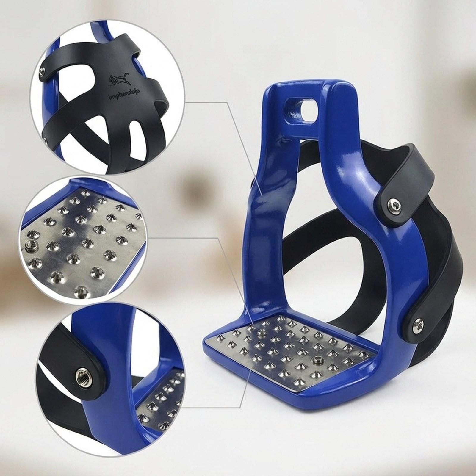 Sharplace Estribos para Montar, Silla de Montar de Aluminio, Soporte Antideslizante para Los Pies, Estribos Ecuestres Resistentes para Jaula de Resist
