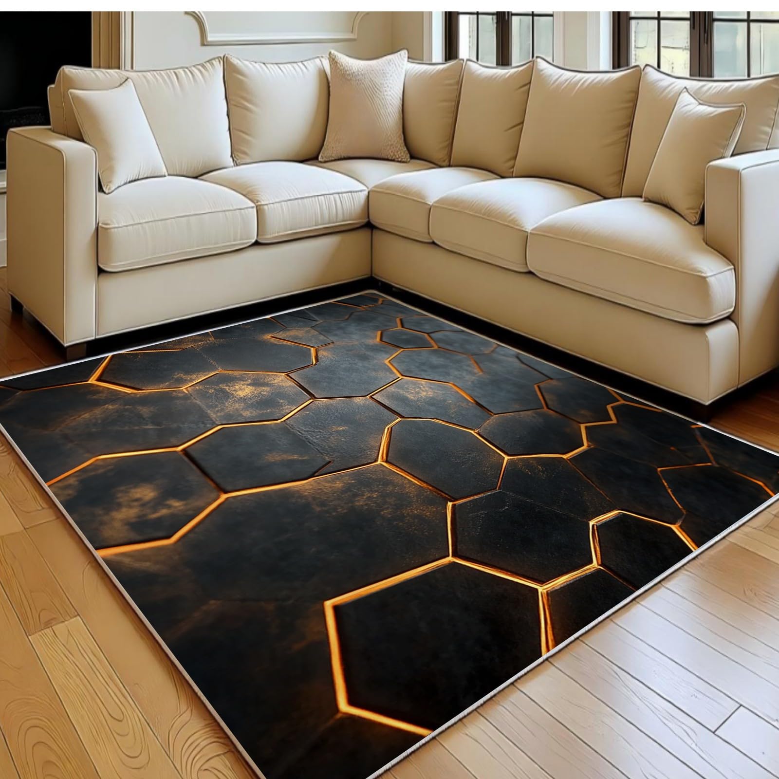 Grand tapis chambre et canapé 160x230 cm pour créer un salon moderne et chaleureux