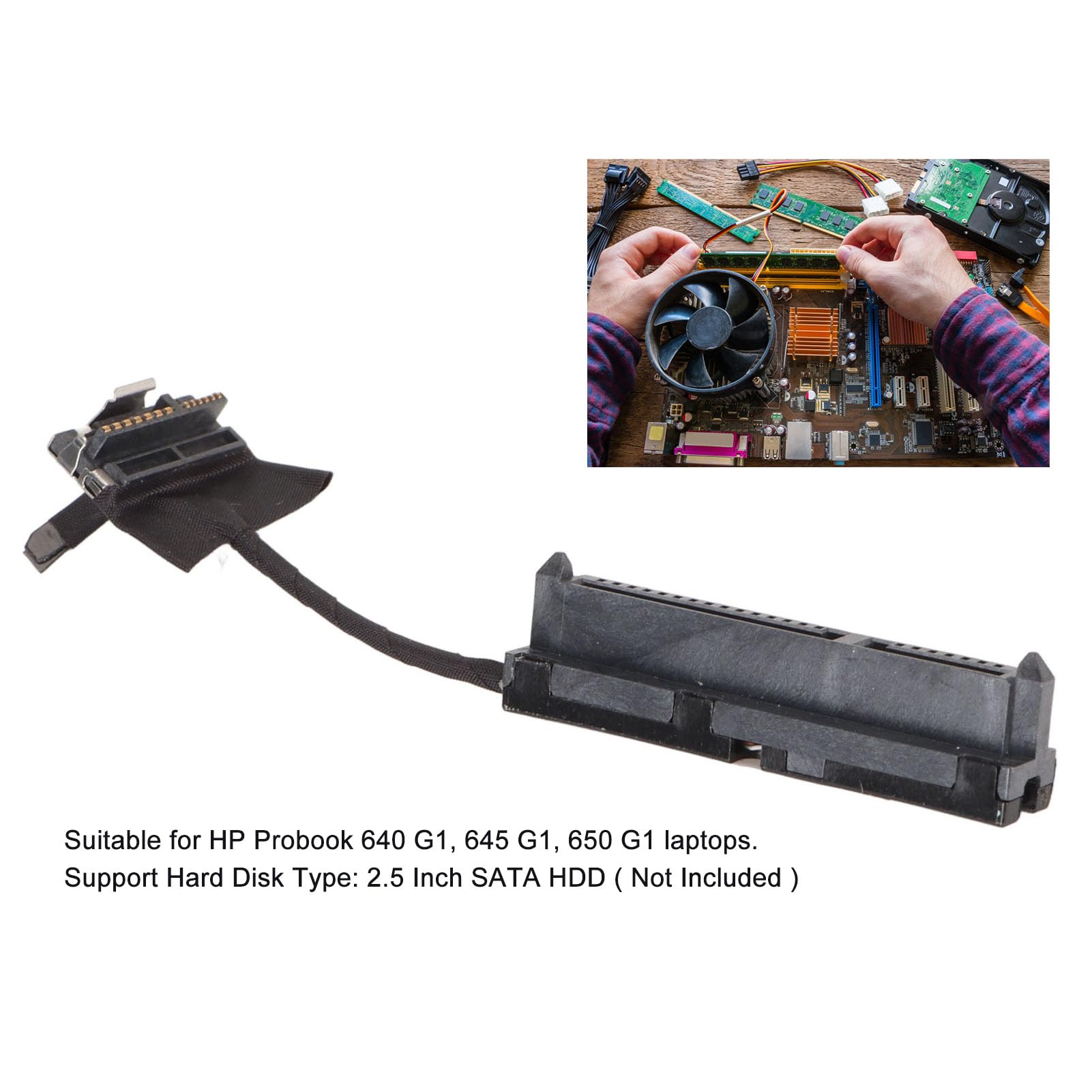 SATA Data Cable, Laptop Internal Hard Drive Disk Converter Cord, Support 2.5in SATA HDD, for Probook 640 G1 645 G1 650 G1