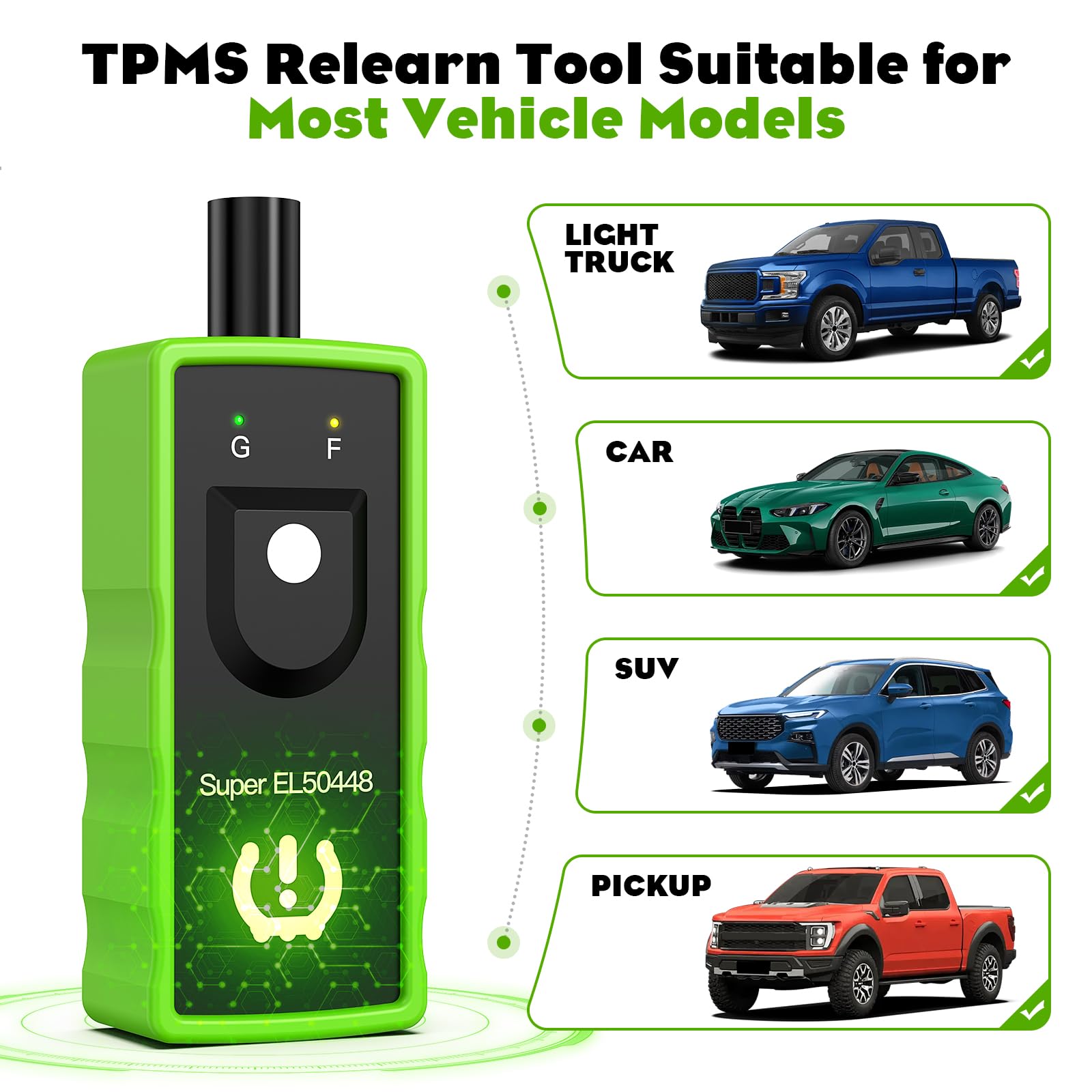 OBDResource Tire Reset Tool Super EL50448 TPMS Outil de Réinitialisation des Pneus Relearn Outil de Surveillance de Pression des Pneus Système d'Activation pour Ford Véhicules
